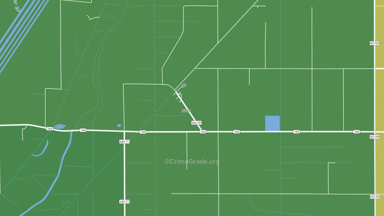 Rives, MO Map of Vandalism Rates