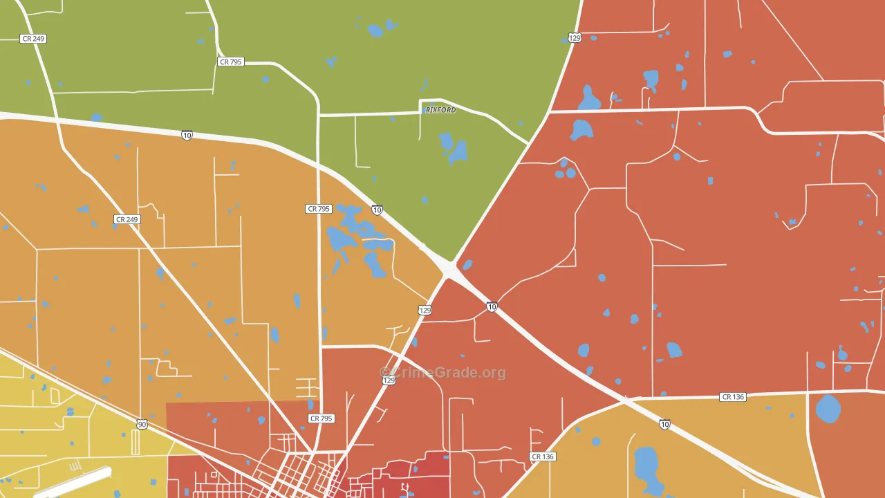 Rixford, FL Map of Vandalism Rates