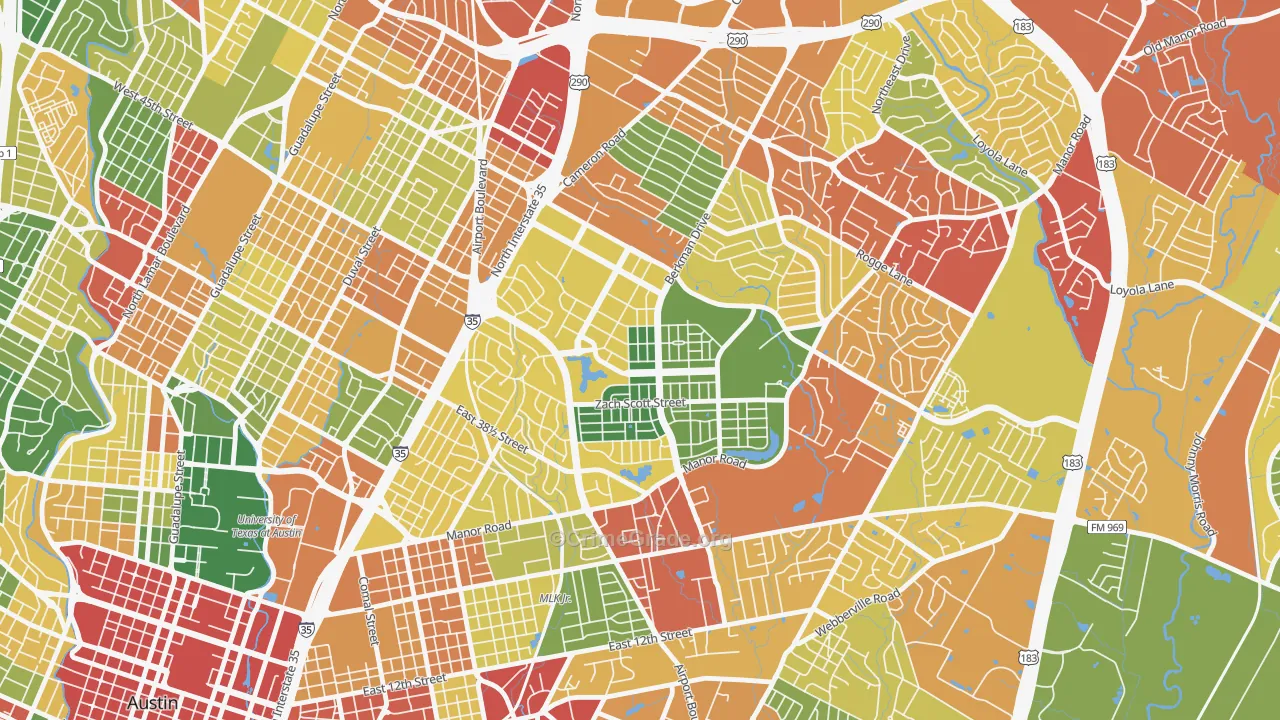 Rmma, Austin, TX Map of Vandalism Rates