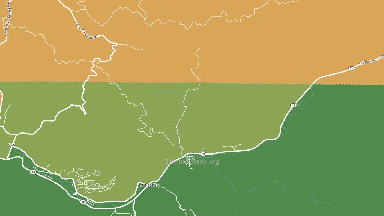 Roads End, OR Map of Vandalism Rates