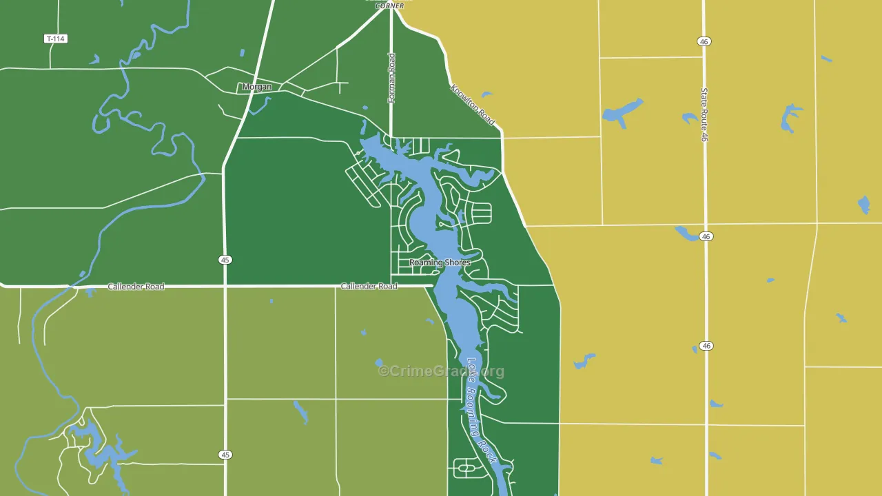 Roaming Shores, OH Map of Vandalism Rates