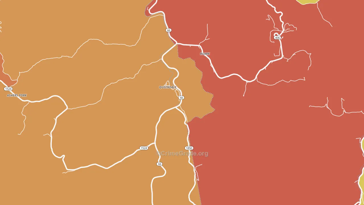 Roark, KY Map of Vandalism Rates