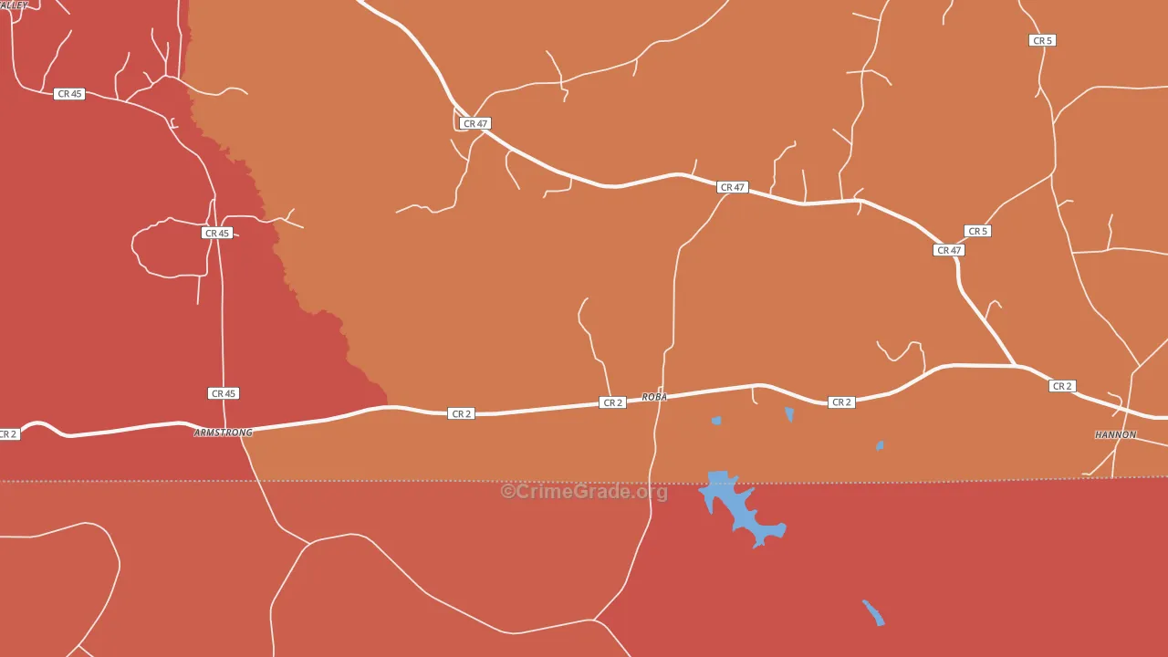 Roba, AL Map of Vandalism Rates