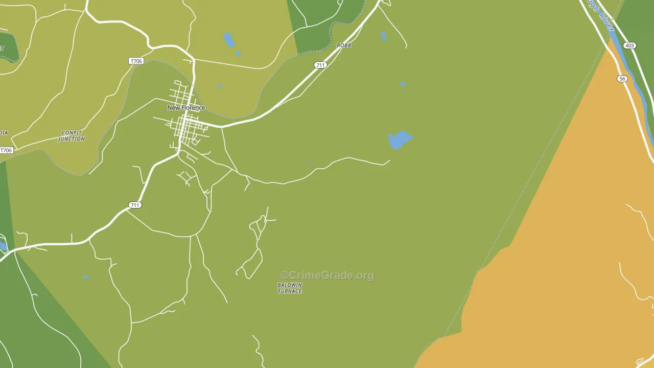 Robb, PA Map of Vandalism Rates