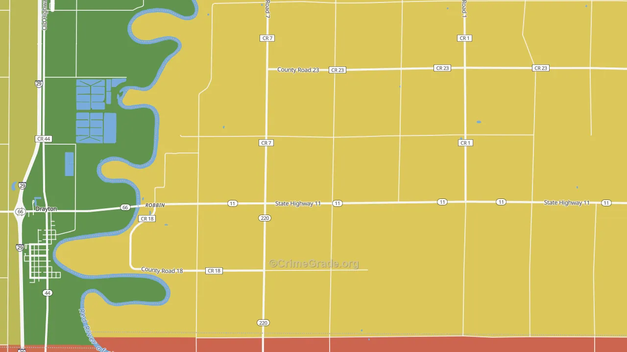 Robbin, MN Map of Vandalism Rates