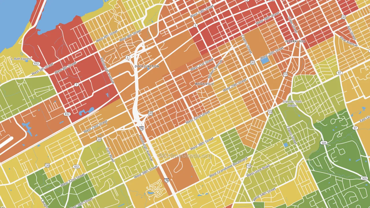 Robbins Blass, Erie, PA Map of Vandalism Rates
