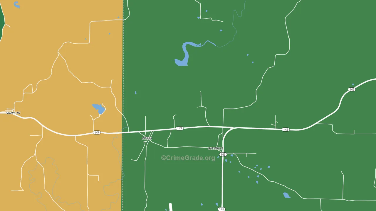Robbs, IL Map of Vandalism Rates