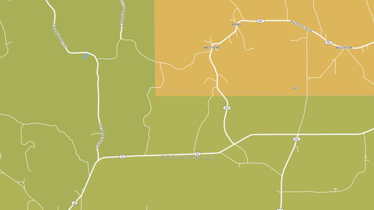 Robbs, MS Map of Vandalism Rates