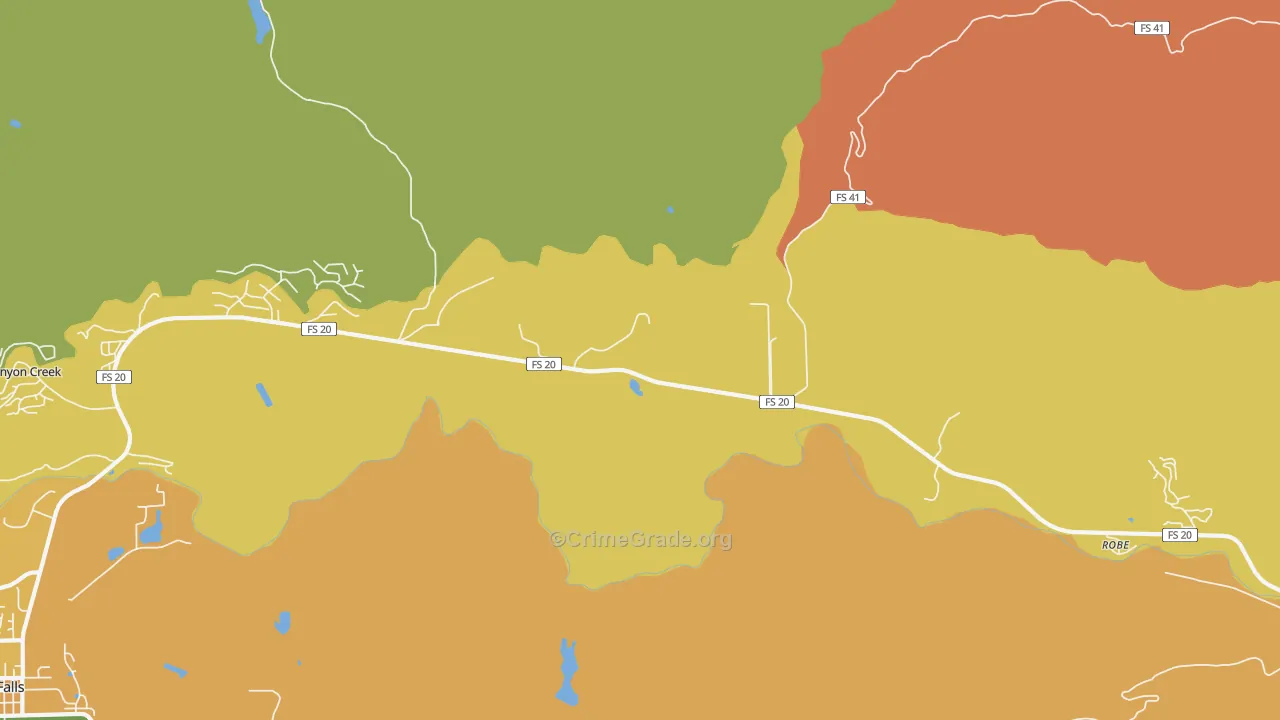Robe, WA Map of Vandalism Rates