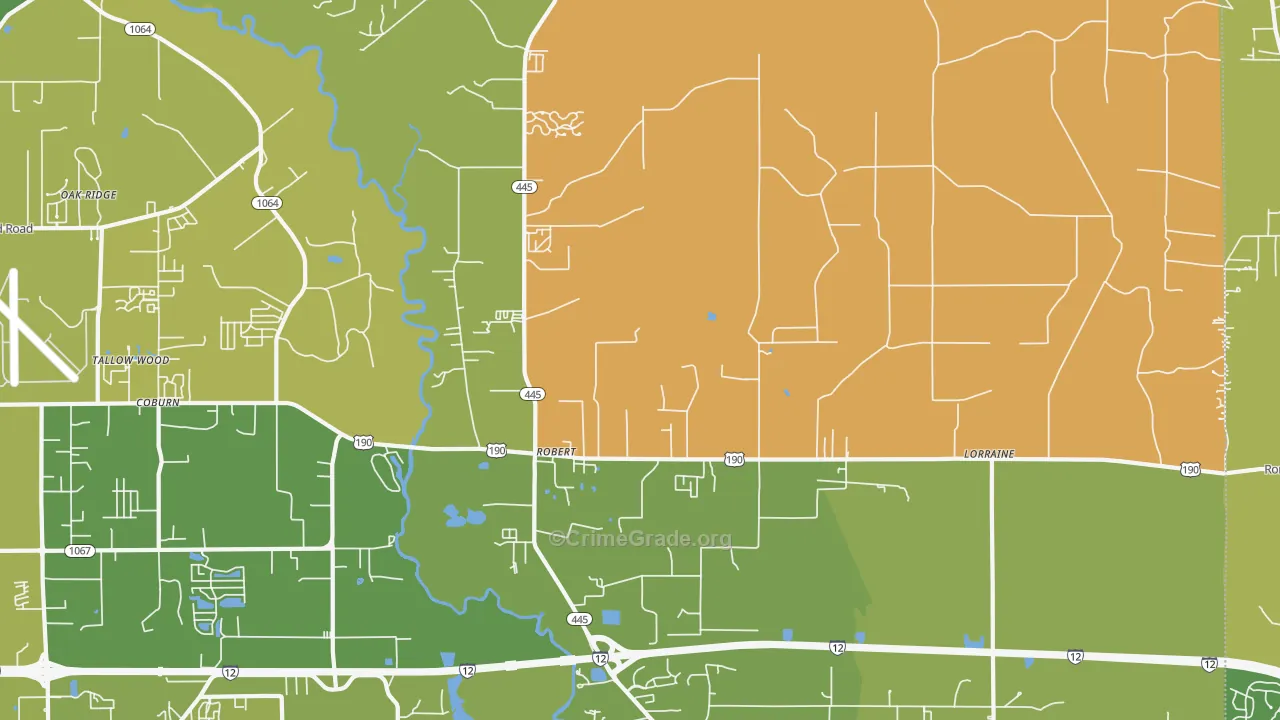 Robert, LA Map of Vandalism Rates