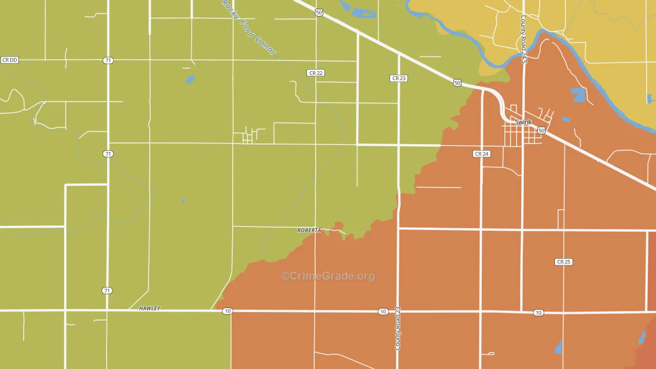 Roberta, CO Map of Vandalism Rates