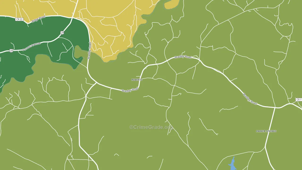 Roberts, AL Map of Vandalism Rates