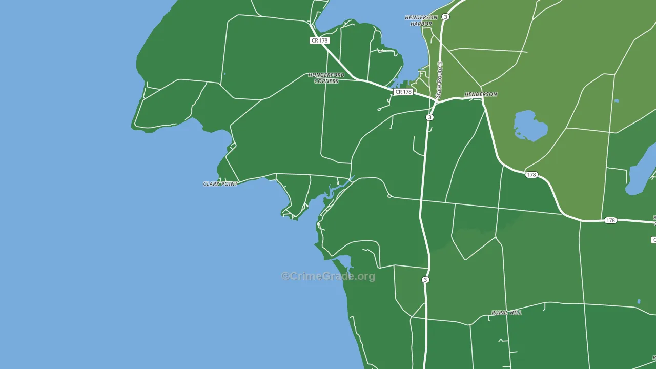 Roberts Corner, NY Map of Vandalism Rates