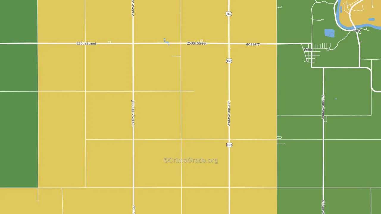 Roberts, IA Map of Vandalism Rates