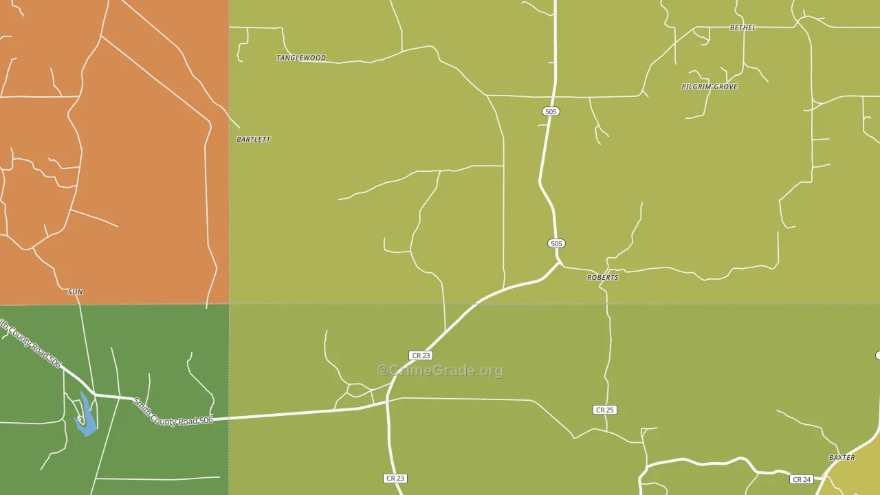 Roberts, MS Map of Vandalism Rates