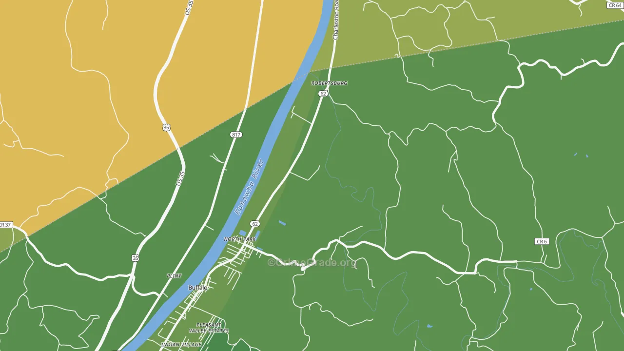 Robertsburg, WV Map of Vandalism Rates