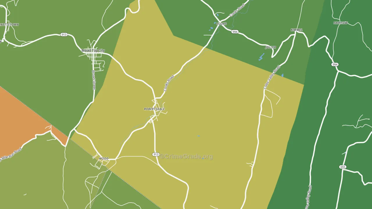 Robertsdale, PA Map of Vandalism Rates
