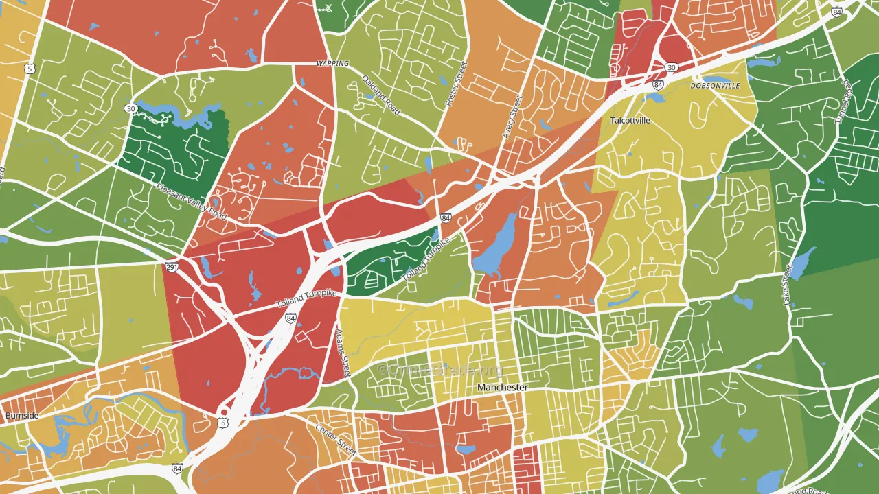 Robertson, Oakland, CT Map of Vandalism Rates