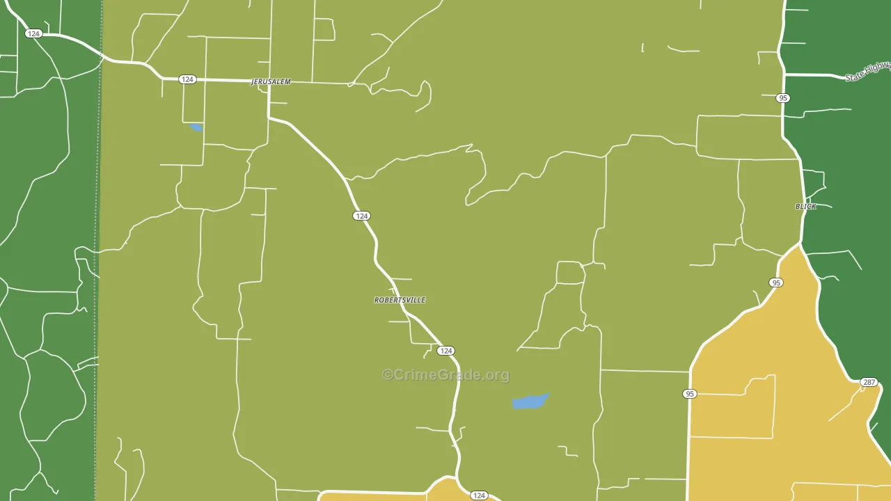 Robertsville, AR Map of Vandalism Rates