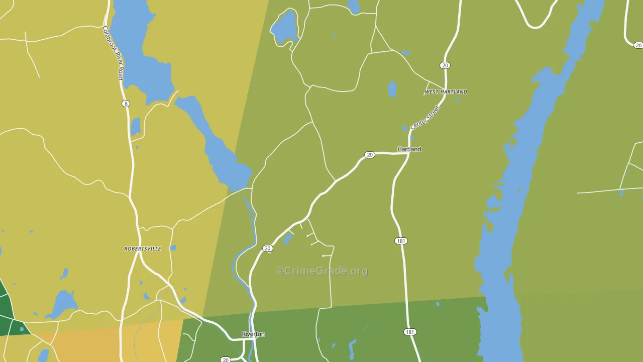 Robertsville, CT Map of Vandalism Rates