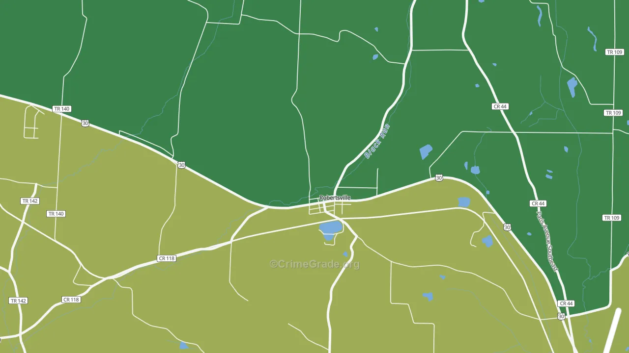 Robertsville, OH Map of Vandalism Rates