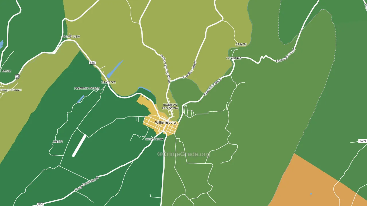 Robeson Extension, PA Map of Vandalism Rates
