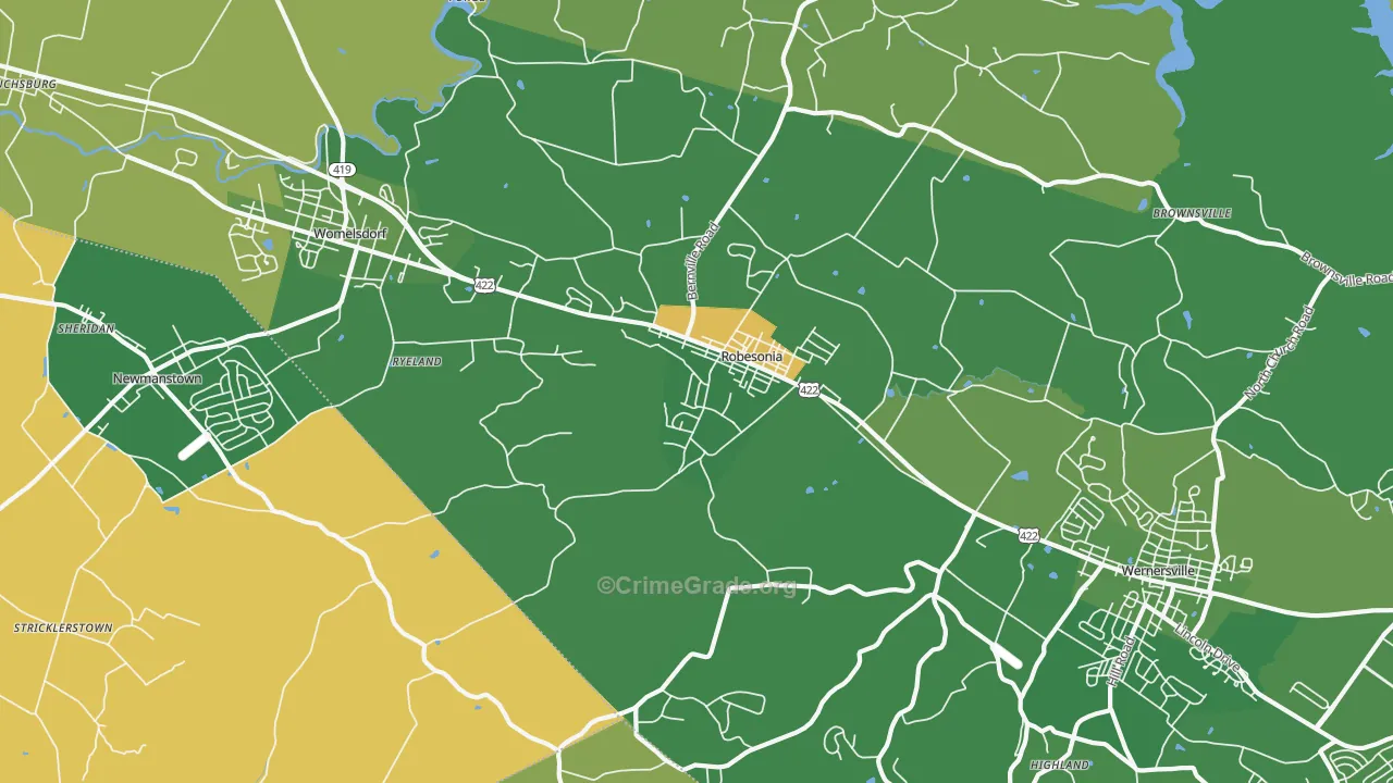 Robesonia, PA Map of Vandalism Rates