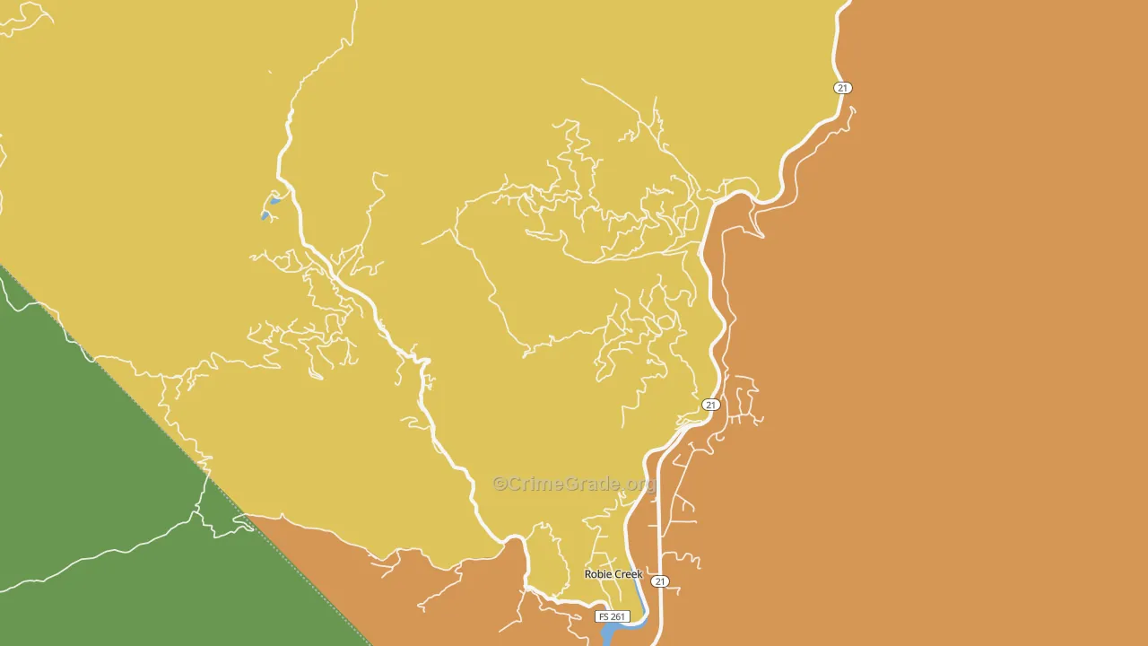 Robie Creek, ID Map of Vandalism Rates