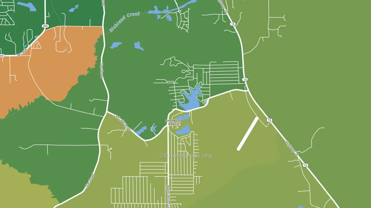 Robinhood, MS Map of Vandalism Rates
