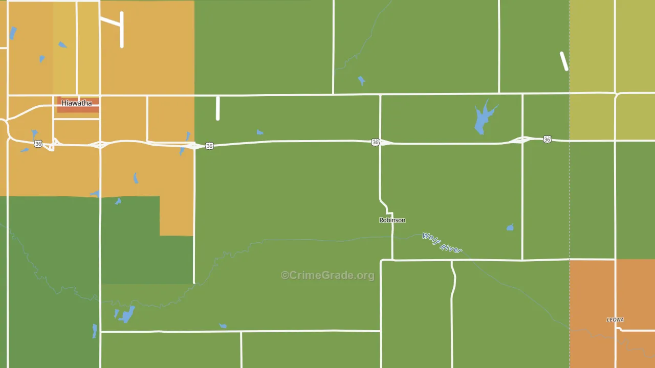 Robinson, KS Map of Vandalism Rates