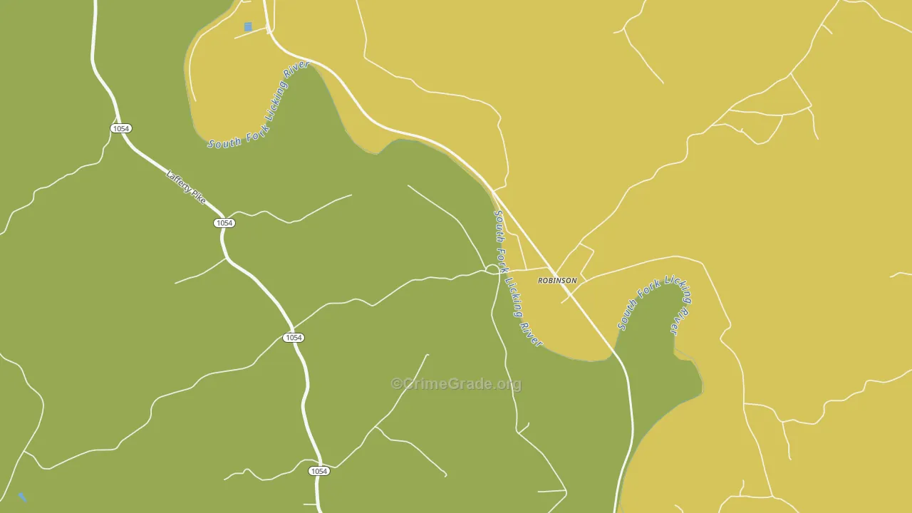 Robinson, KY Map of Vandalism Rates