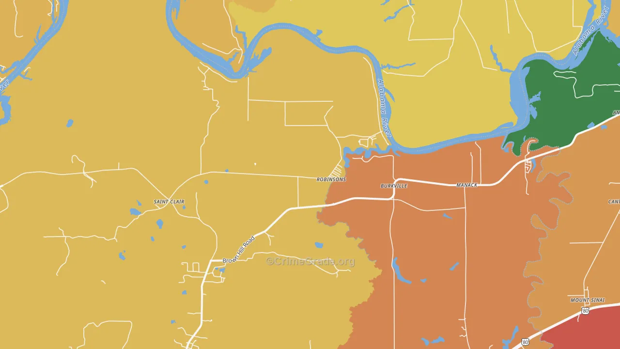 Robinsons, AL Map of Vandalism Rates
