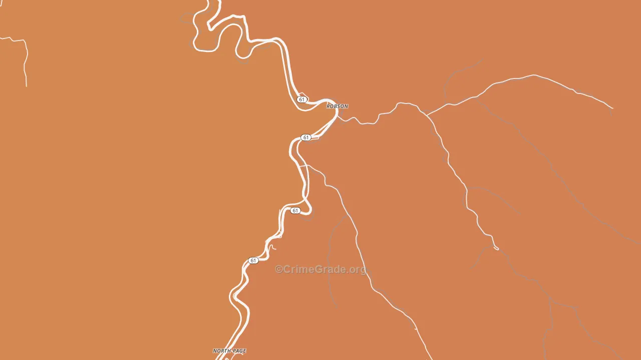 Robson, WV Map of Vandalism Rates