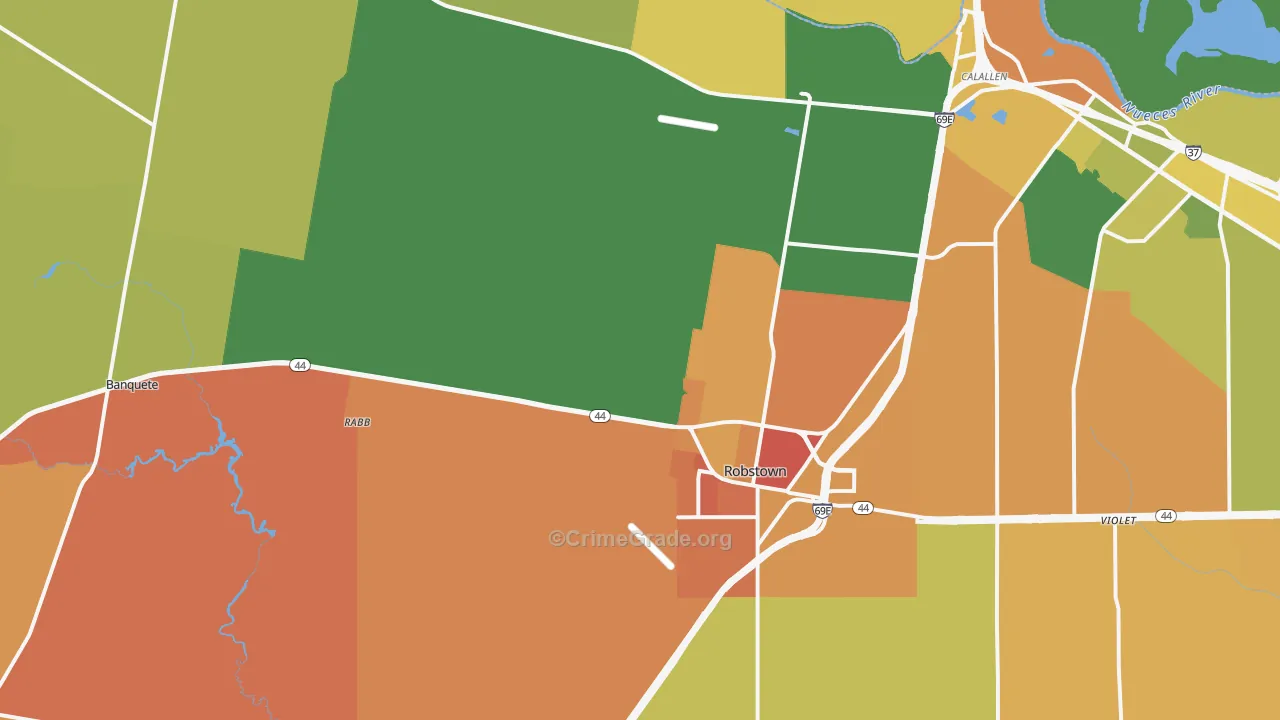 Robstown, TX Map of Vandalism Rates