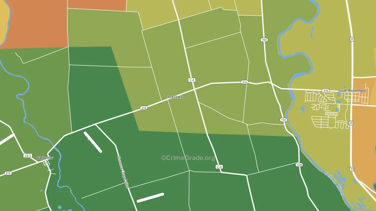 Robtown, OH Map of Vandalism Rates