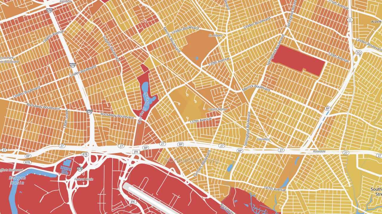 Rochdale Village, Queens, NY Map of Vandalism Rates