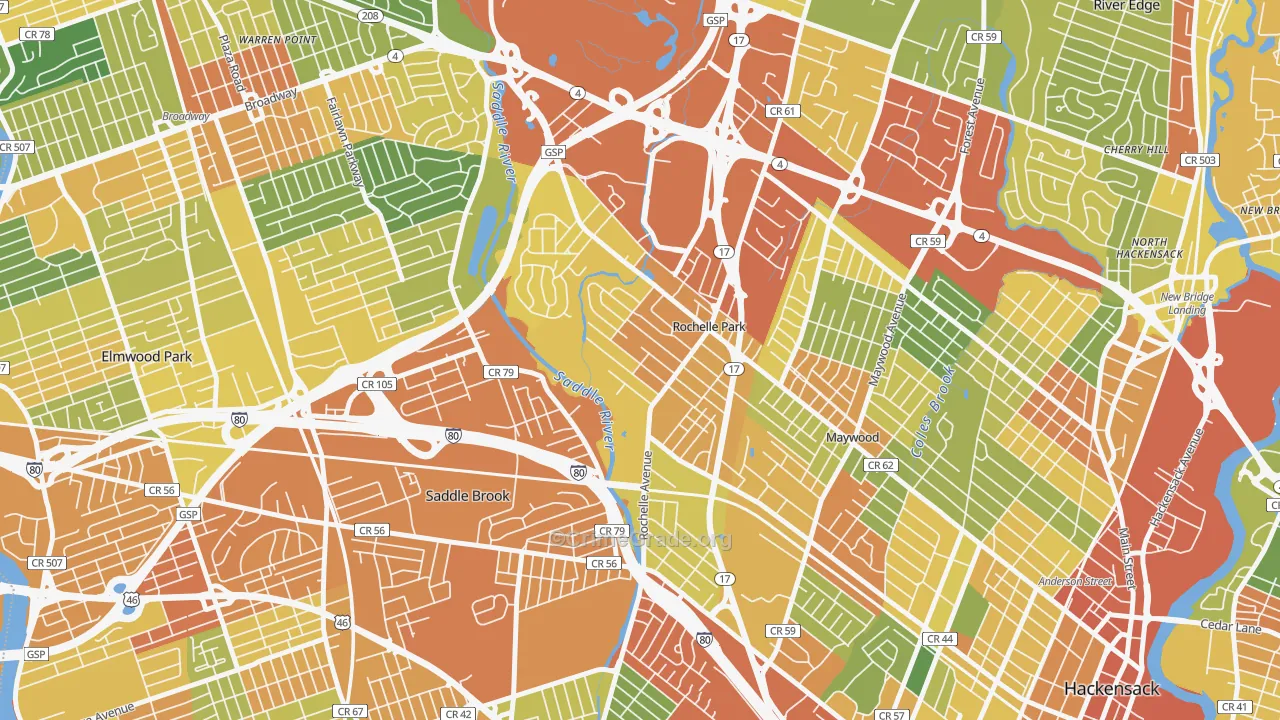 Rochelle Park, NJ Map of Vandalism Rates