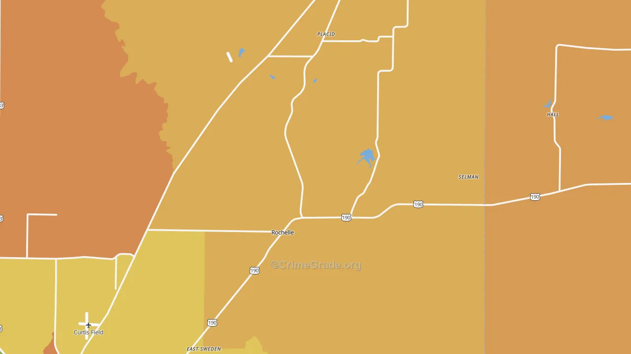 Rochelle, TX Map of Vandalism Rates