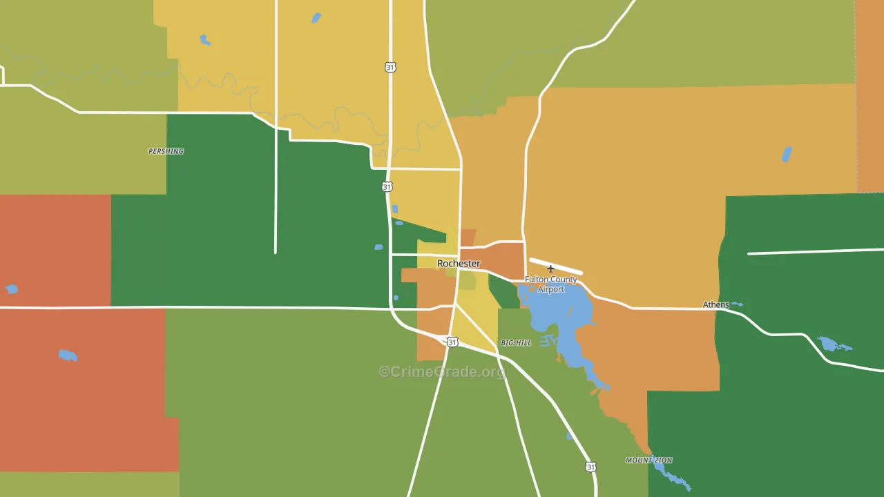 Rochester, IN Map of Vandalism Rates