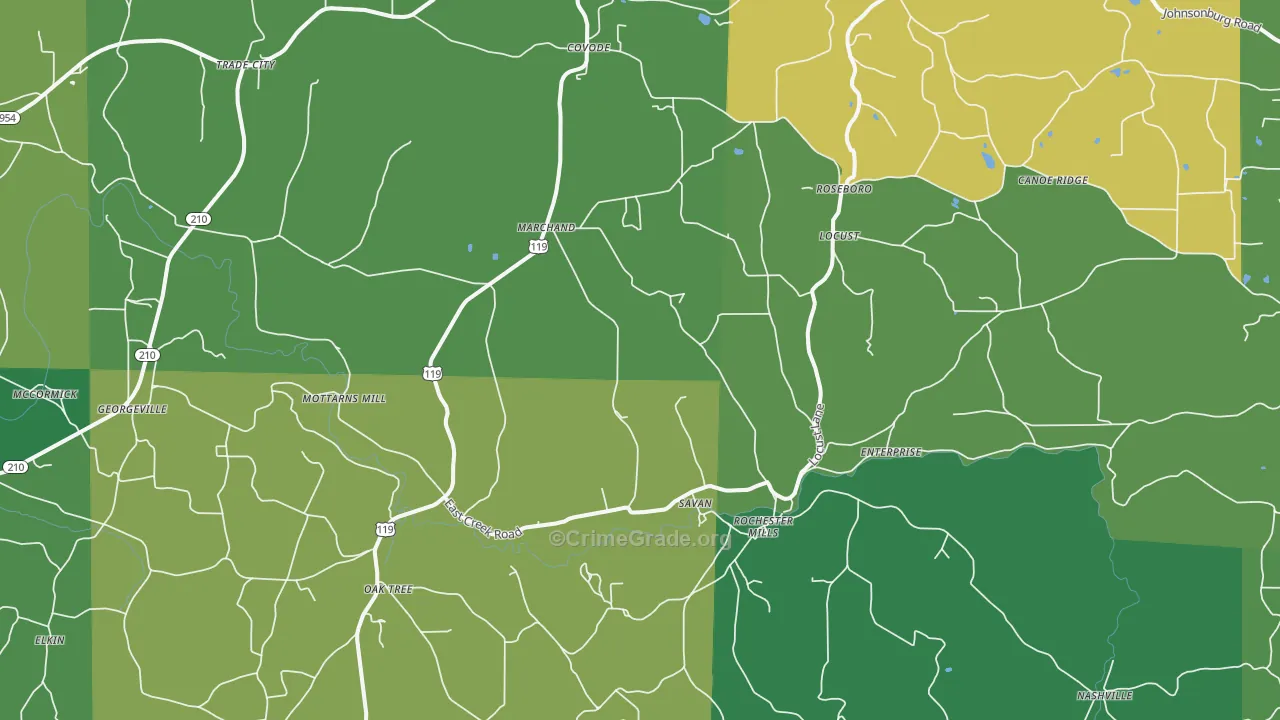 Rochester Mills, PA Map of Vandalism Rates
