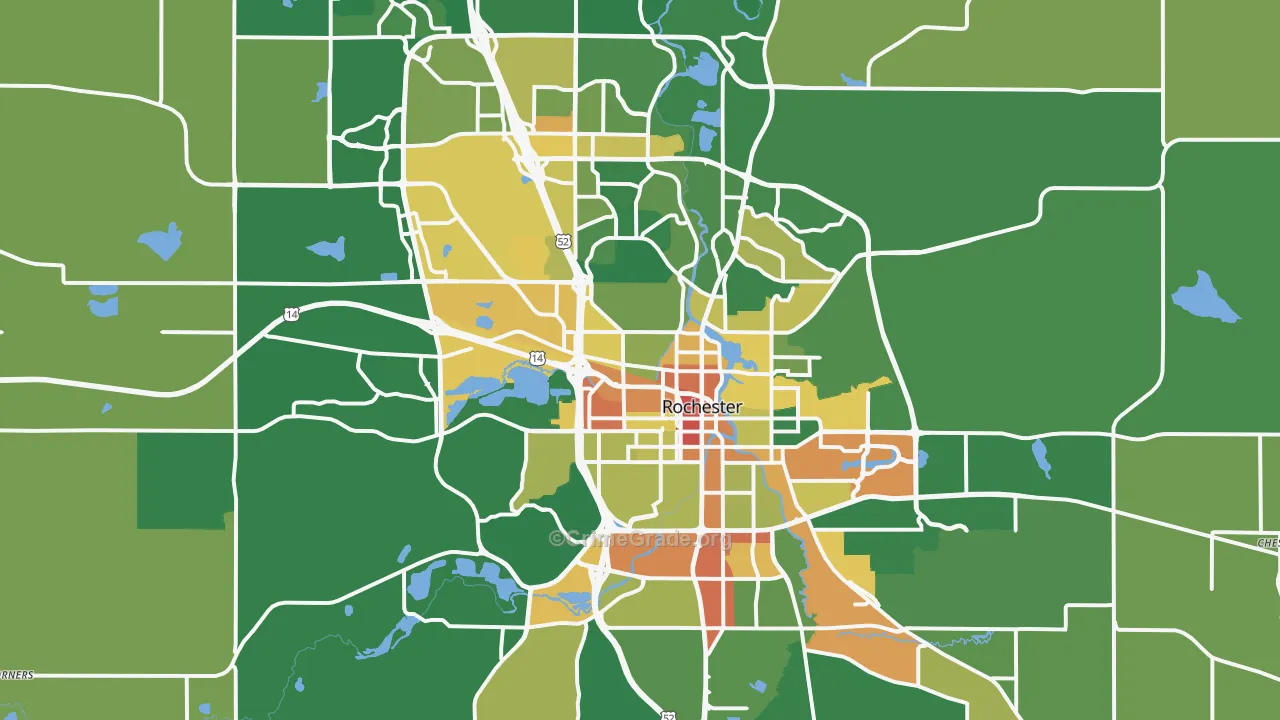 Rochester, MN Map of Vandalism Rates