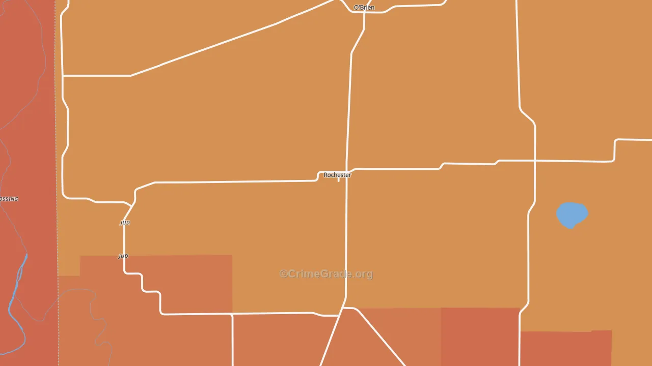 Rochester, TX Map of Vandalism Rates