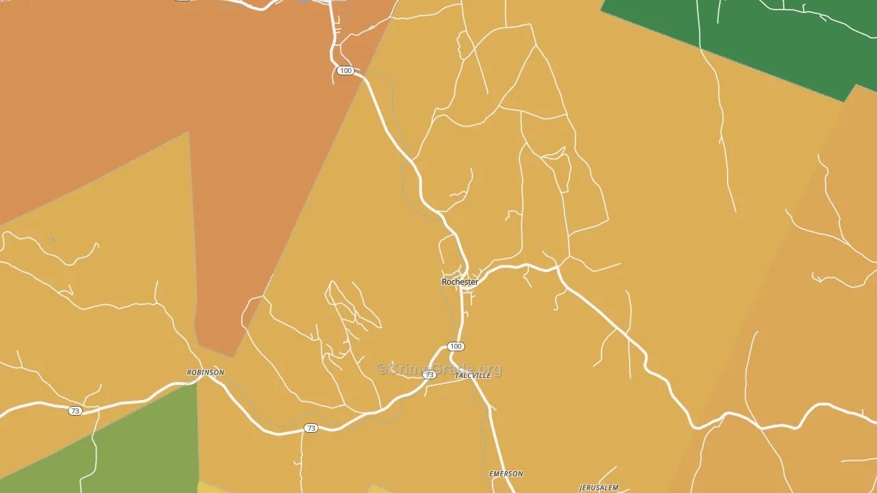 Rochester, VT Map of Vandalism Rates