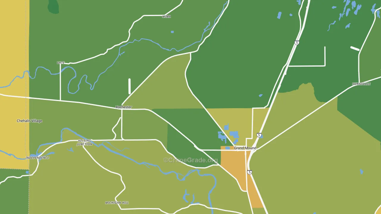 Rochester, WA Map of Vandalism Rates