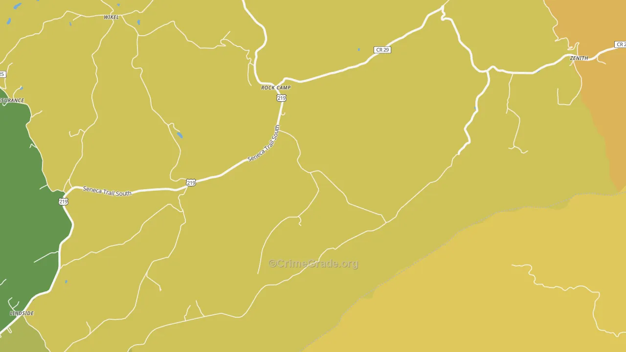 Rock Camp, WV Map of Vandalism Rates