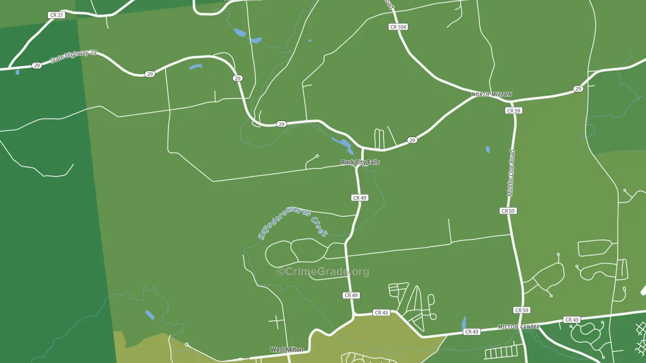 Rock City Falls, NY Map of Vandalism Rates