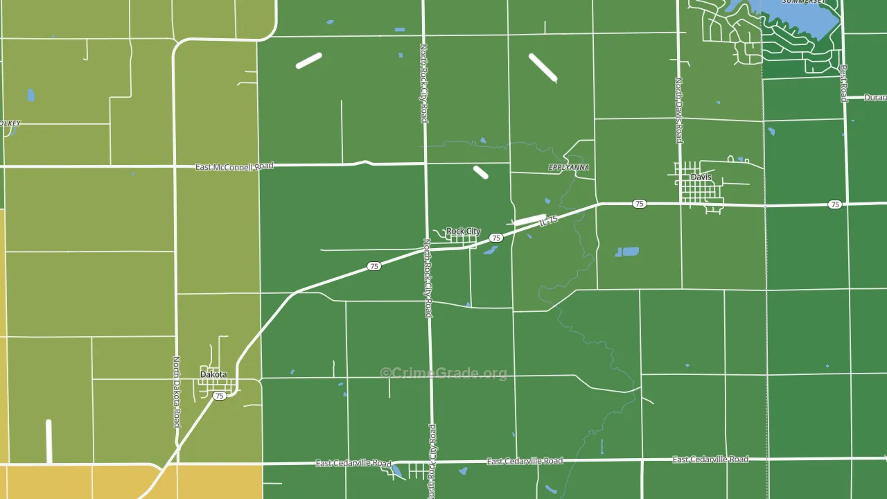 Rock City, IL Map of Vandalism Rates