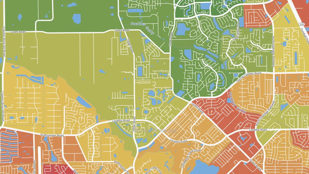 Rock Creek, Cypress, TX Map of Vandalism Rates