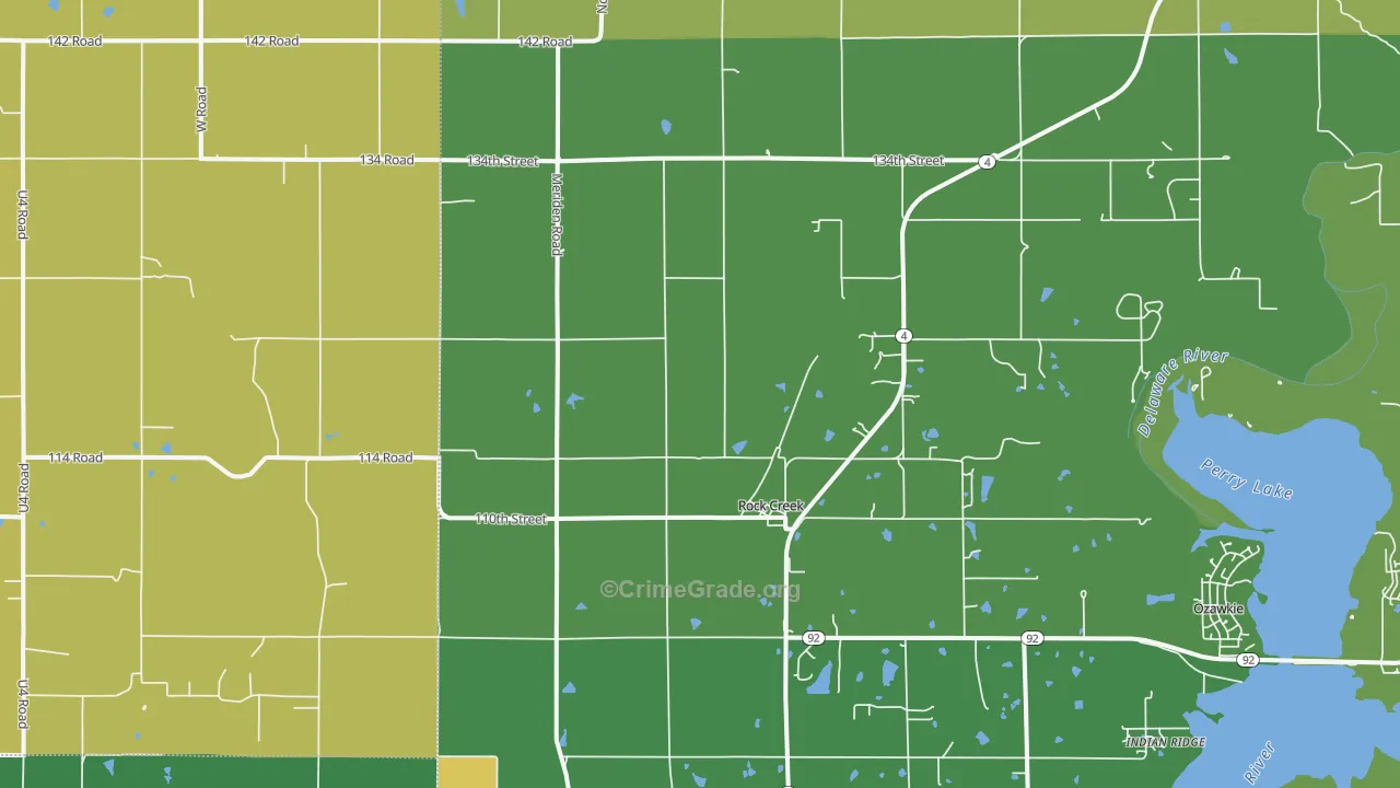 Rock Creek, KS Map of Vandalism Rates