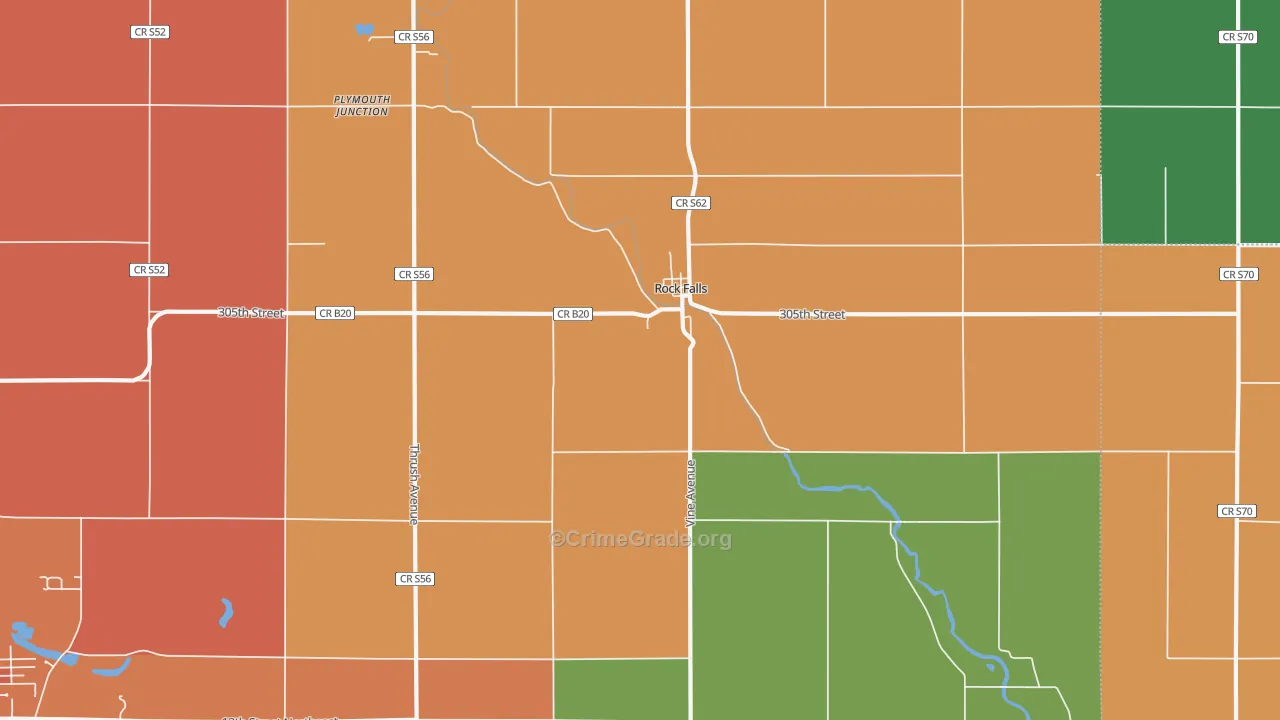 Rock Falls, IA Map of Vandalism Rates